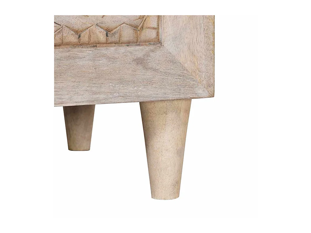 Beige nachtkastje 50 x 33 x 60 cm massief mangohout