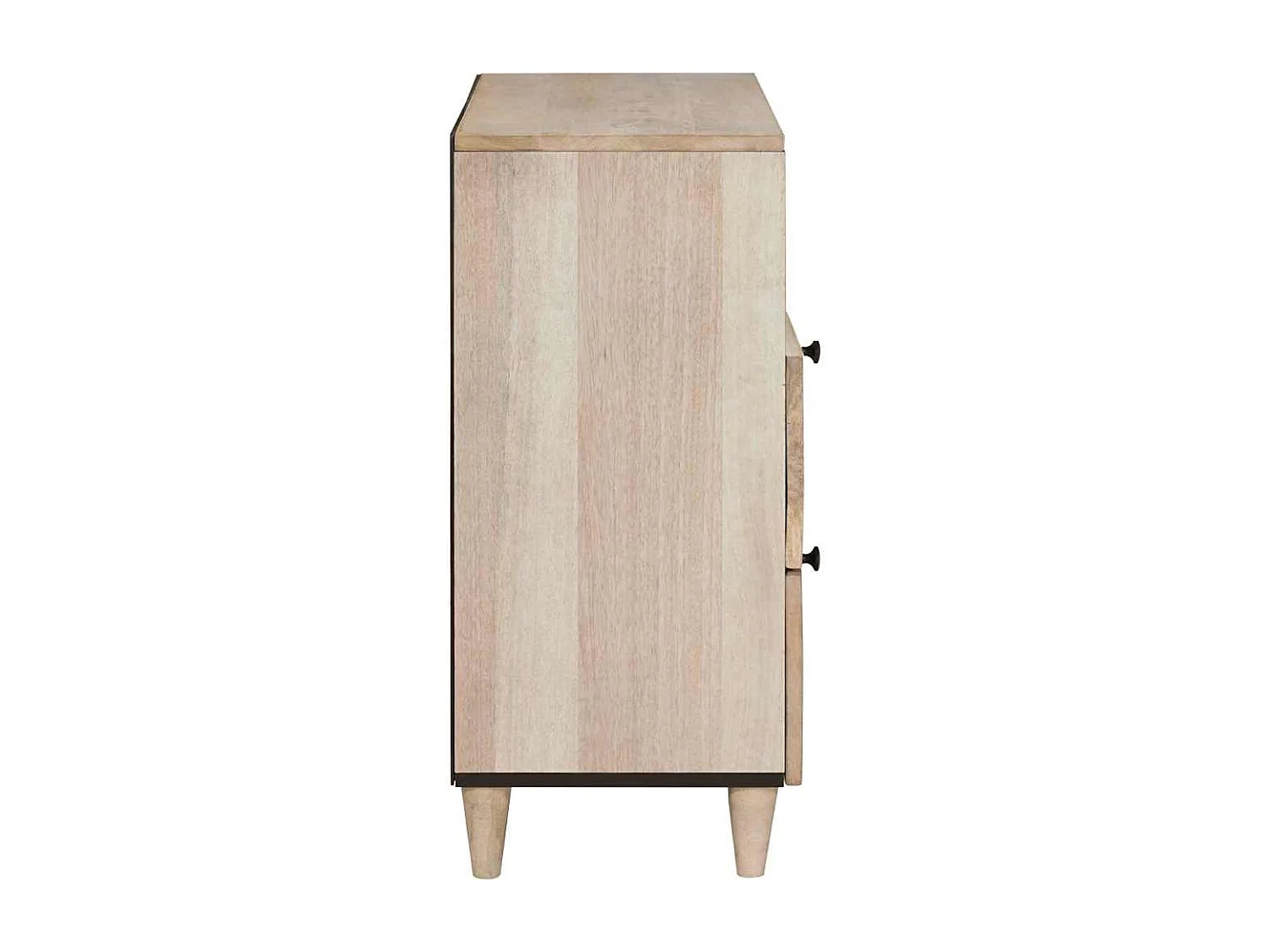 Mesita de noche beige 50x33x60 cm madera maciza de mango