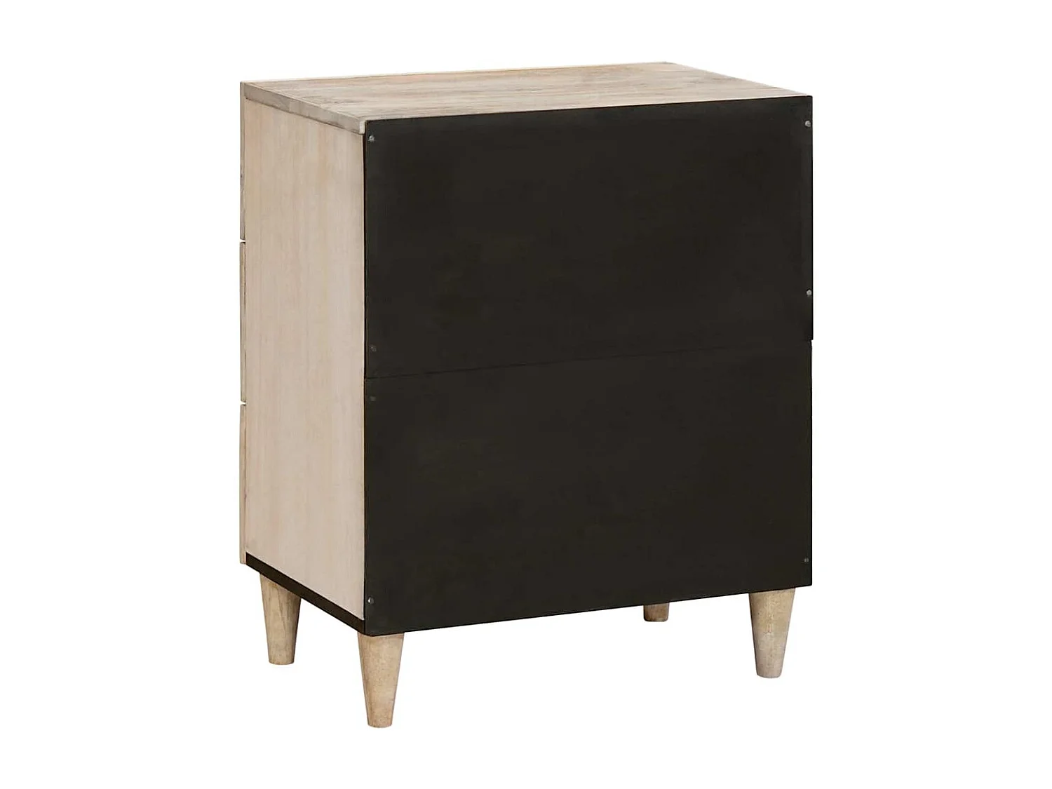 Mesita de noche beige 50x33x60 cm madera maciza de mango
