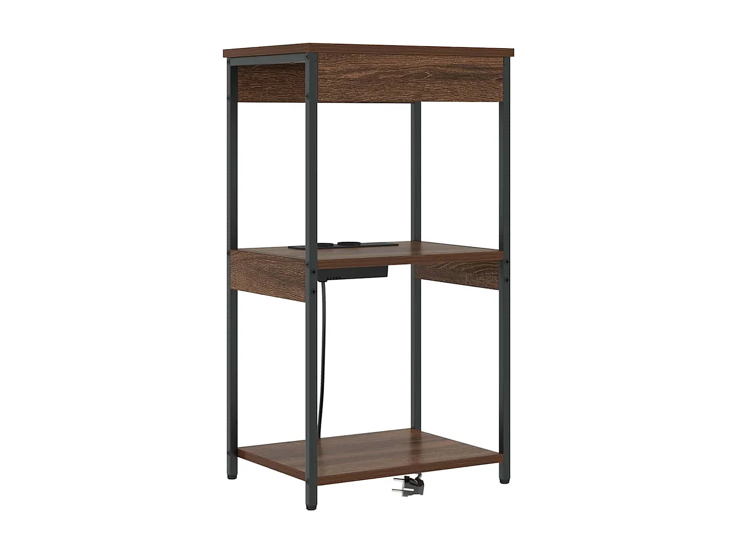 Table de nuit avec station de chargement Chêne marron