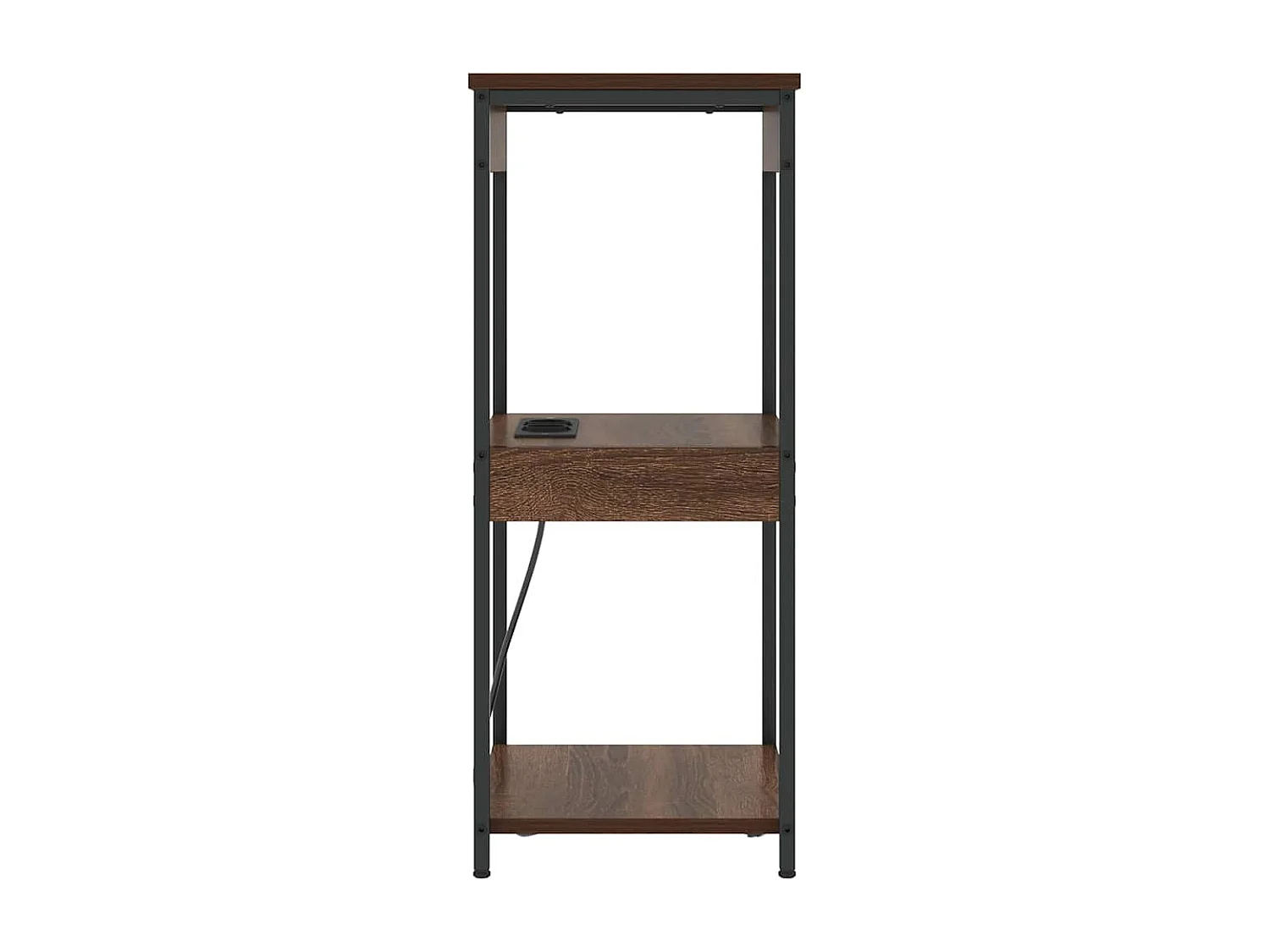 Table de nuit avec station de chargement Chêne marron