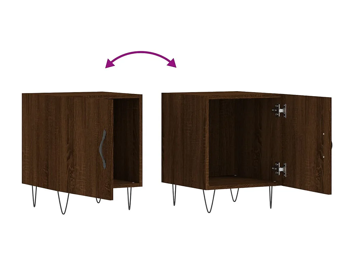Tables de chevet 2pcs chêne marron 40x40x50cm bois d'ingénierie