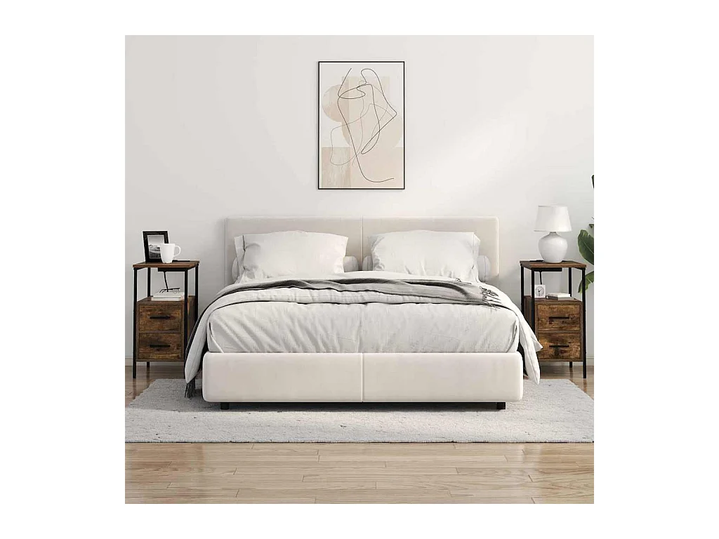 Mesitas de noche con cajón 2 uds Roble ahumado 30 x 48 x 61 cm