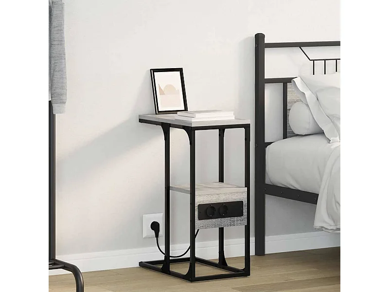 Comodino con cassetto Sonoma grigio 41,5 x 26 x 60,5 cm