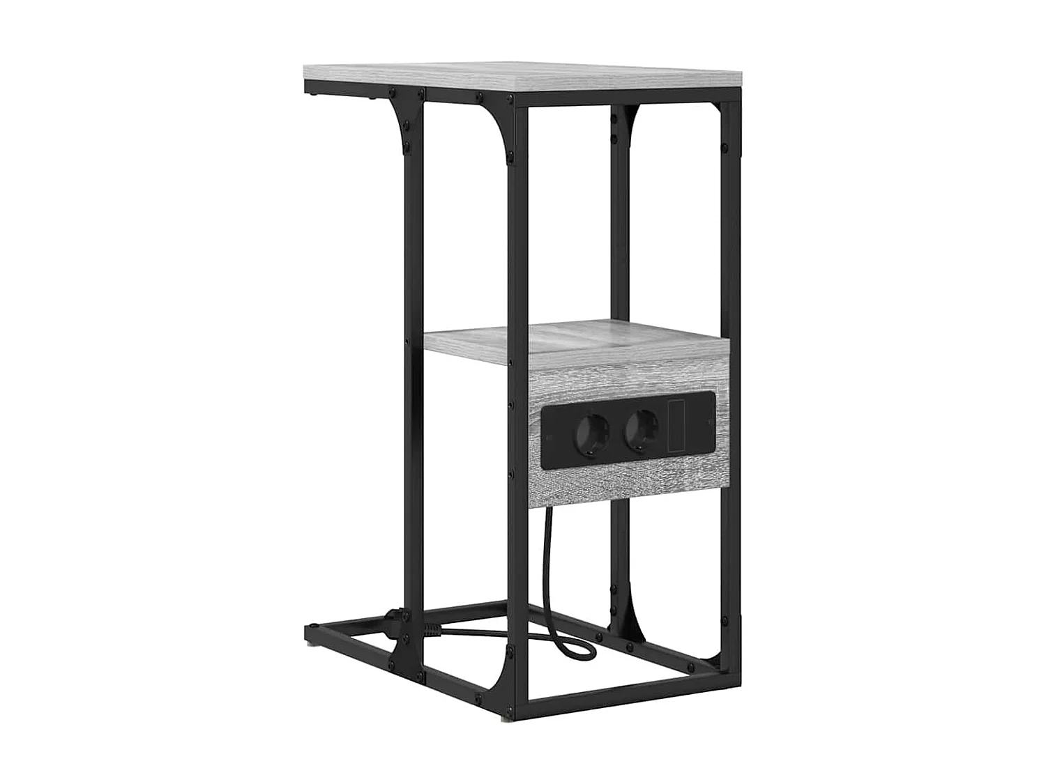 Mesilla de noche con cajón Sonoma gris 41,5 x 26 x 60,5 cm