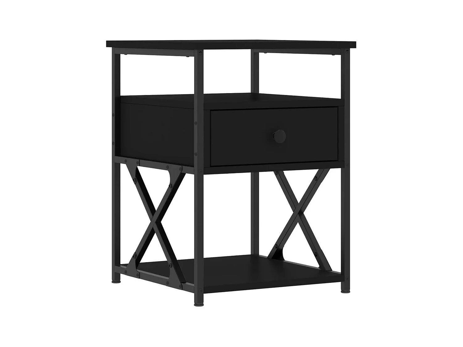 Mesitas de noche 2 piezas negras 40x42x55 cm madera de ingeniería