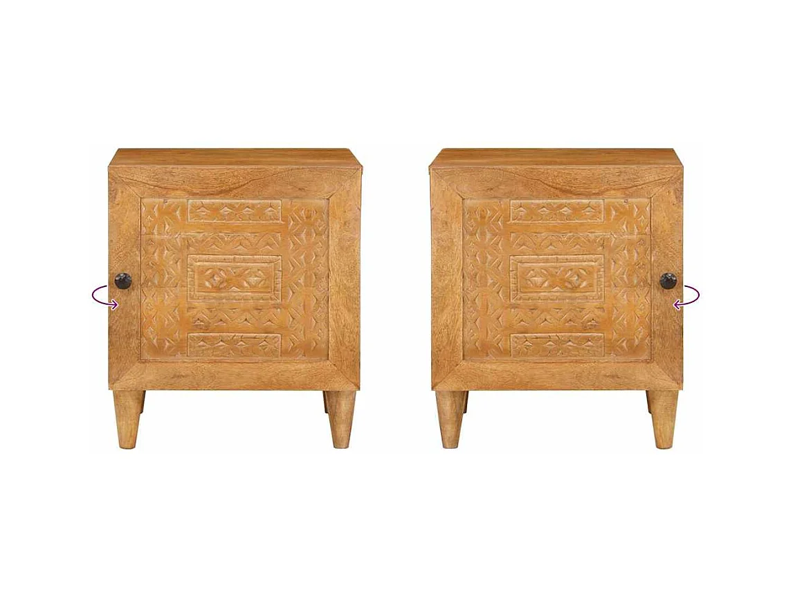 Mesita de noche marrón claro 40 x 33 x 46 cm