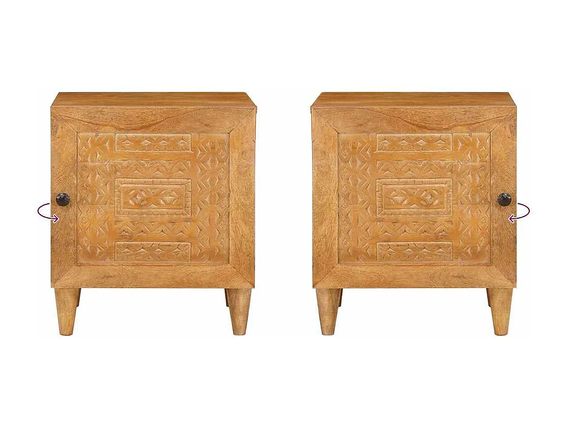 Table de chevet Marron clair 40 x 33 x 46 cm