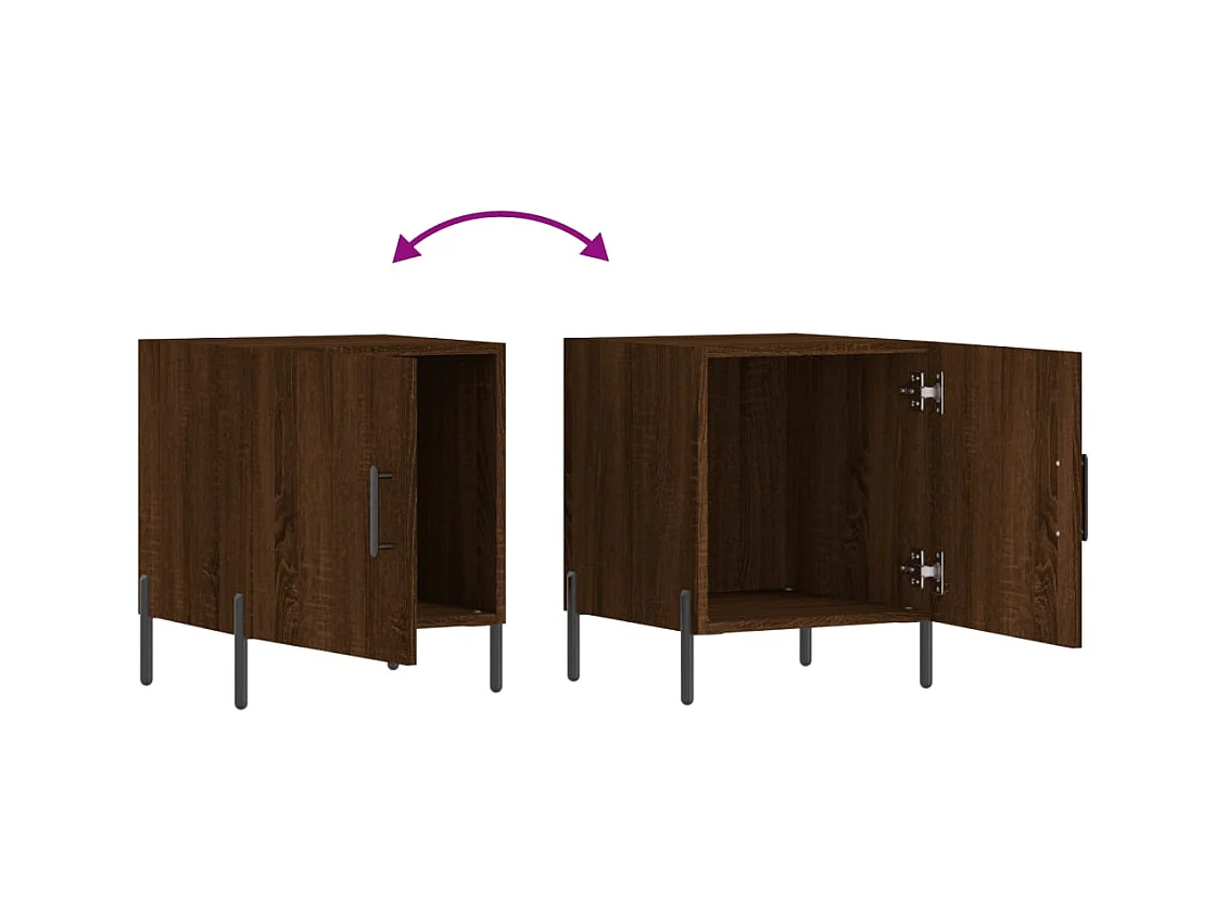 Comodini 2 pezzi rovere marrone 40x40x50cm legno ingegnerizzato