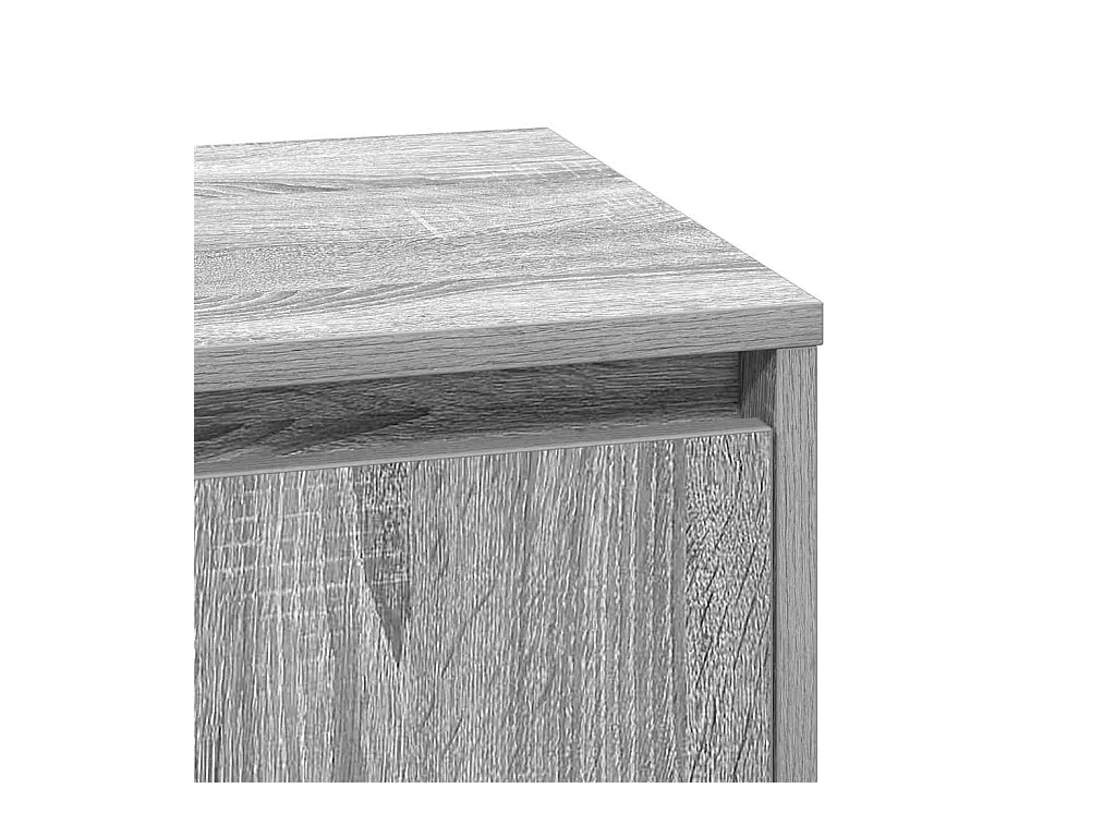 Mesilla de noche con madera de ingeniería gris de 39 x 34,5 x 50 cm