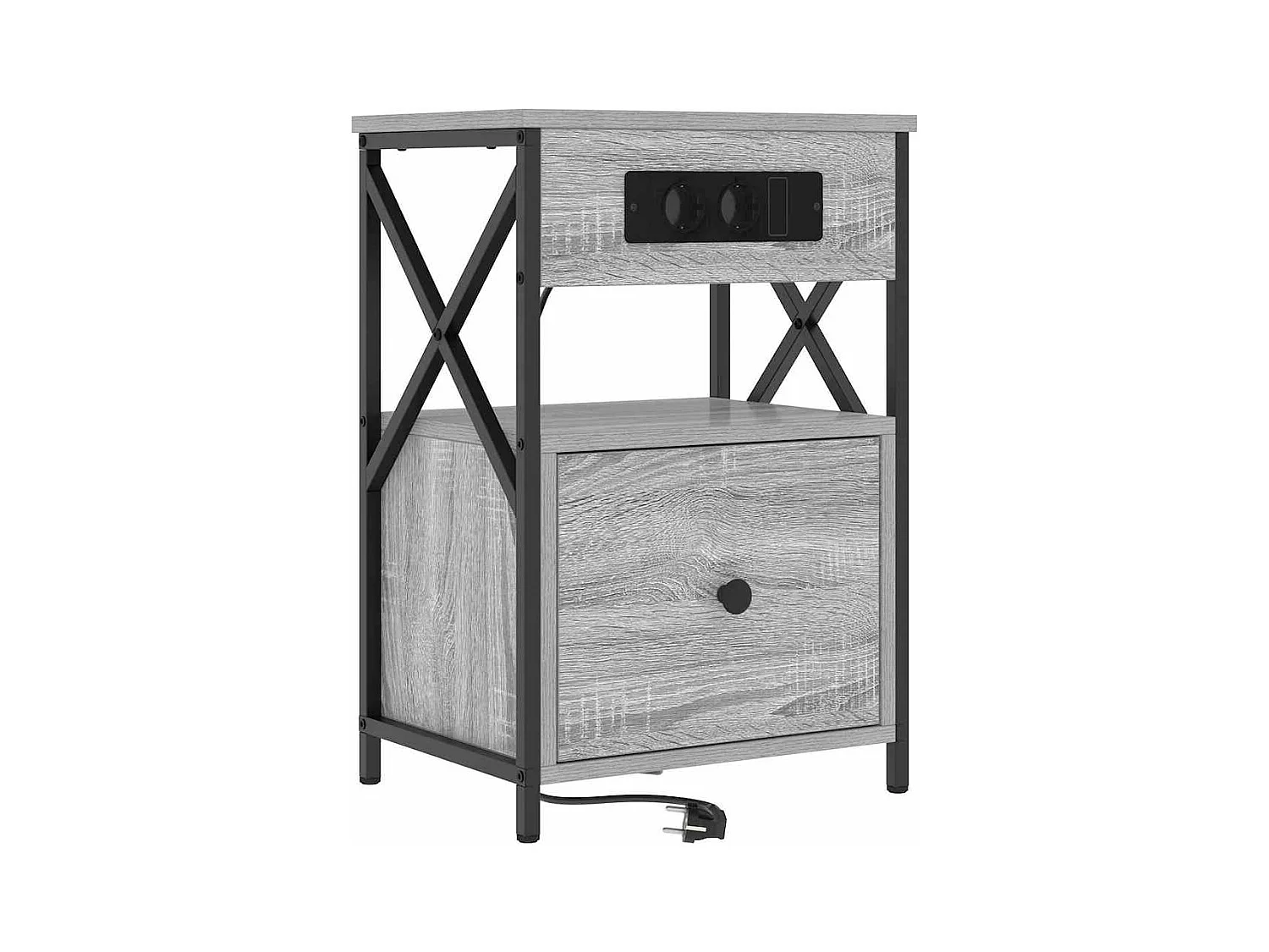 Mesilla de noche con cajón 2 piezas Sonoma gris 40 x 31 x 60 cm