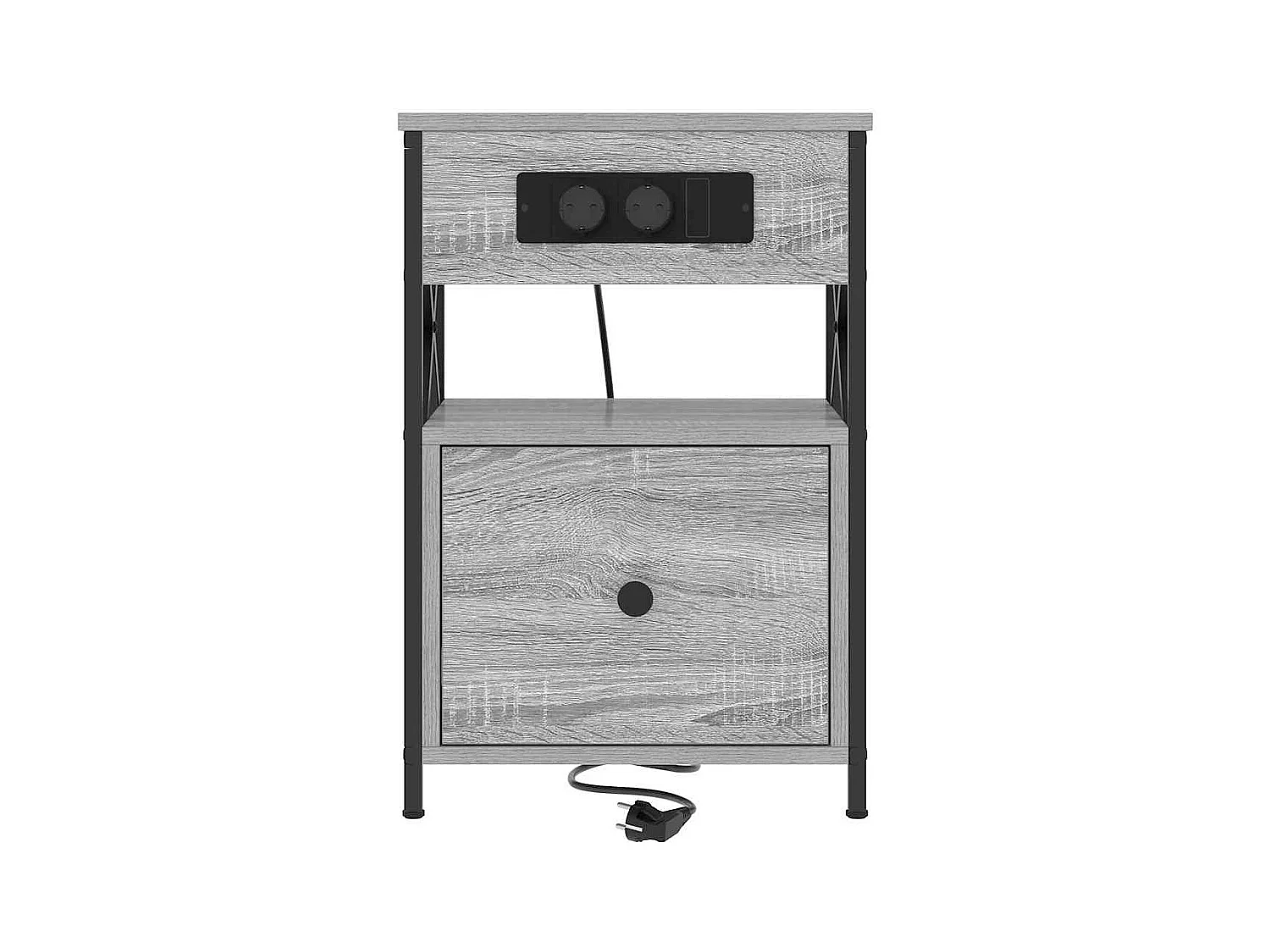 Mesilla de noche con cajón 2 piezas Sonoma gris 40 x 31 x 60 cm