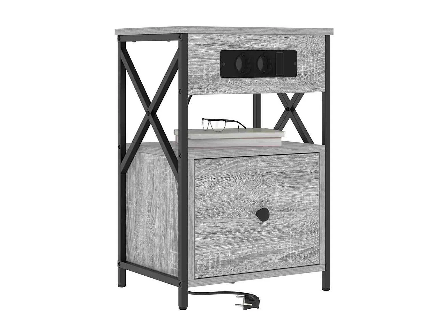 Cabinet de chevet avec tiroir 2 pcs Sonoma gris 40 x 31 x 60 cm