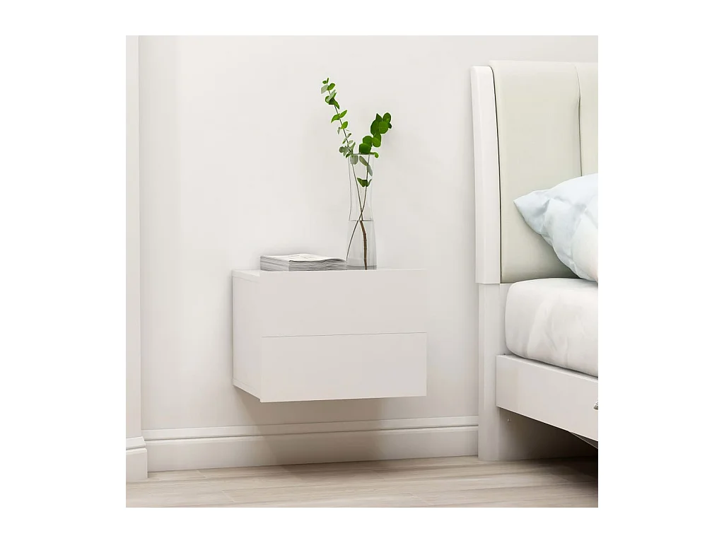 Comodini 2 pz Bianco 40x30x30 cm Legno ingegnerizzato