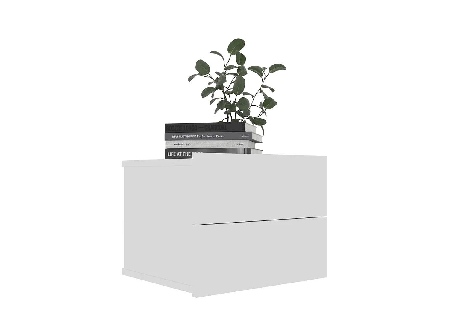 Comodini 2 pz Bianco 40x30x30 cm Legno ingegnerizzato