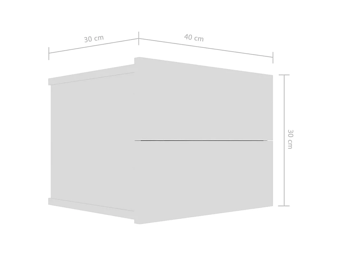 Comodini 2 pz Bianco 40x30x30 cm Legno ingegnerizzato