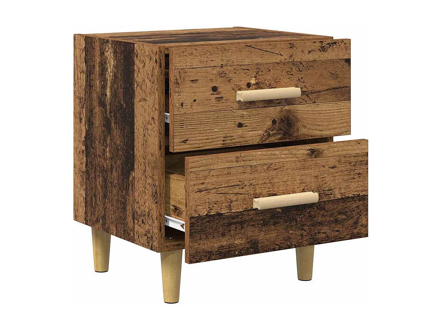 Armoire de lit avec tiroir 2 pcs Bois ancien 40 x 35 x 47.5 cm