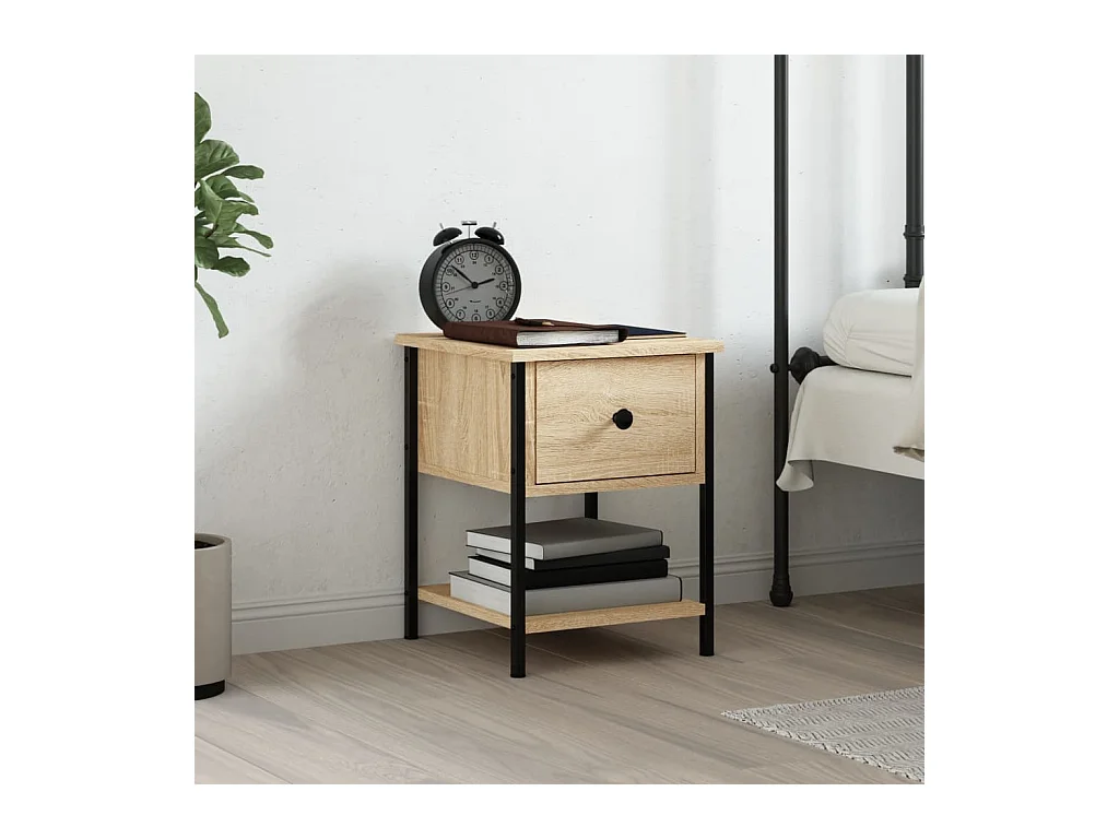 Table de chevet chêne sonoma 34x35,5x45 cm bois d'ingénierie