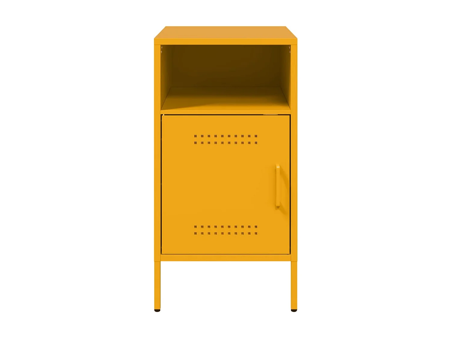 Table de chevet jaune moutarde 36x39x68 cm acier