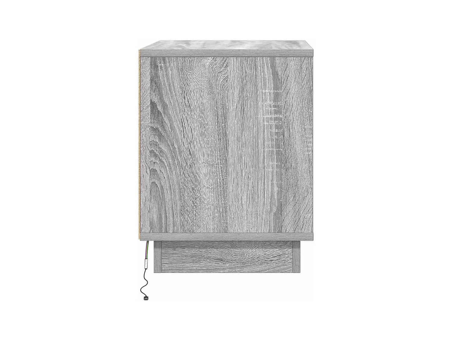 Mesilla de noche con madera de ingeniería gris de 44 x 34,5 x 45 cm