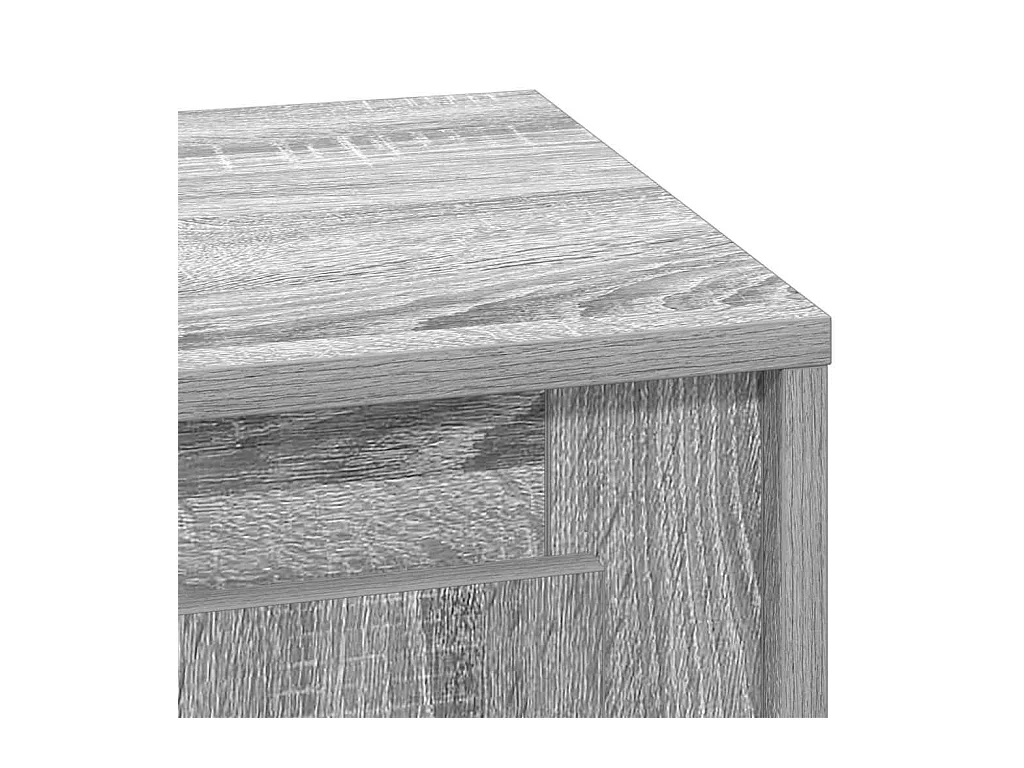 Mesilla de noche con madera de ingeniería gris de 44 x 34,5 x 45 cm