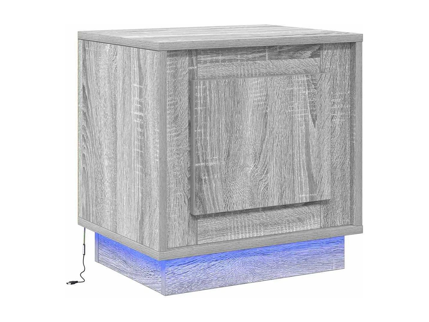 Cabinet de chevet avec Gris 44 x 34,5 x 45 cm Bois d'ingénierie