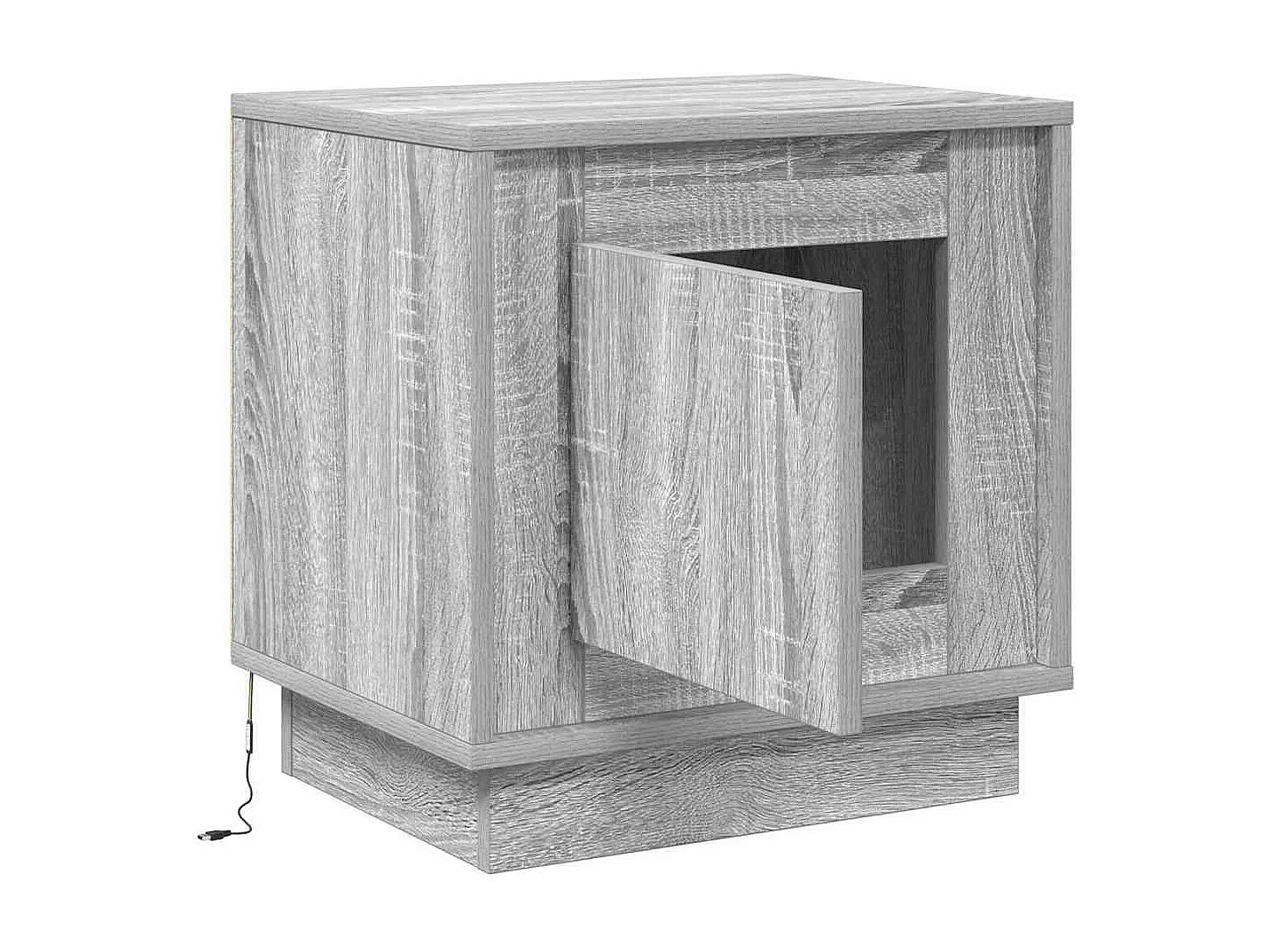 Cabinet de chevet avec Gris 44 x 34,5 x 45 cm Bois d'ingénierie
