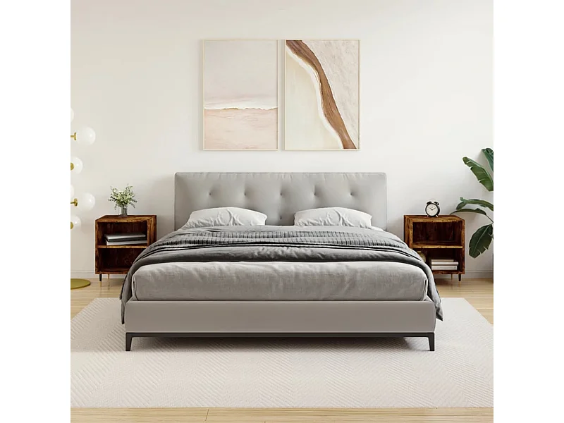 Tables de chevet 2 pcs chêne fumé 40x30x50 cm bois d'ingénierie