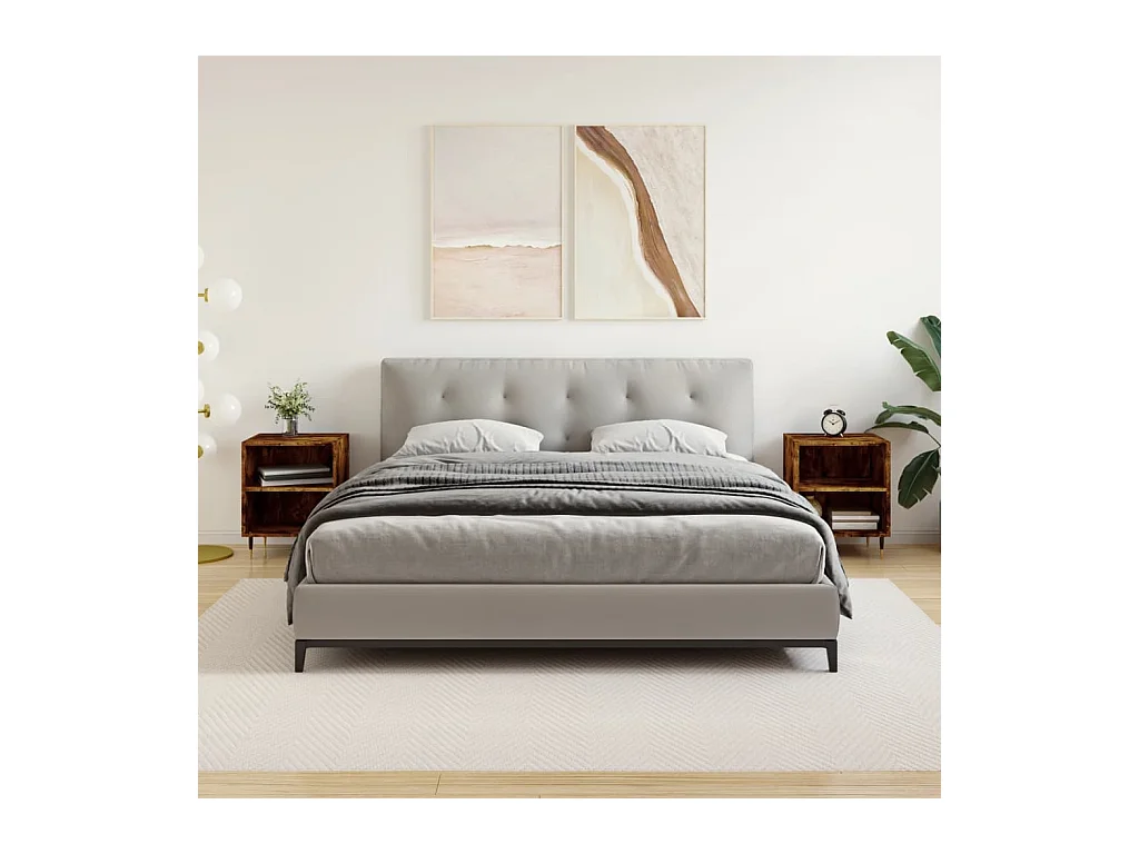 Mesitas de noche 2 piezas roble ahumado 40x30x50 cm madera de ingeniería