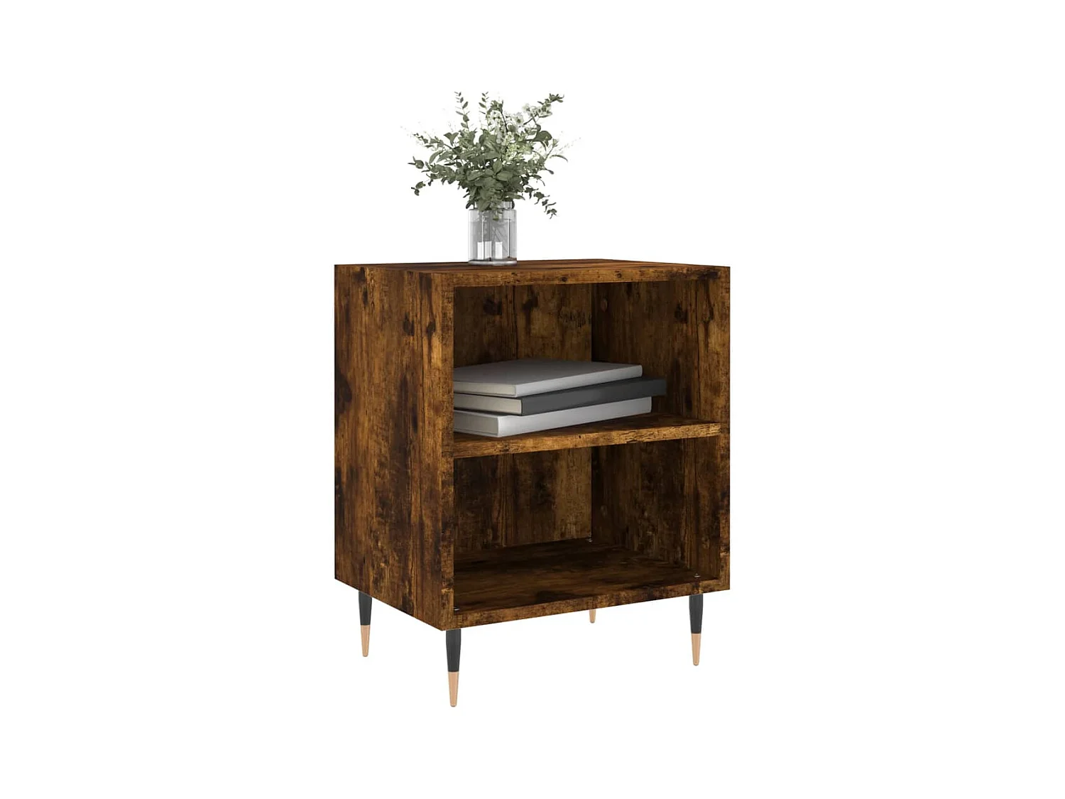 Mesitas de noche 2 piezas roble ahumado 40x30x50 cm madera de ingeniería