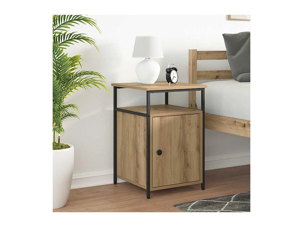 Mesilla de noche de 2 piezas, roble artesanal, madera de ingeniería