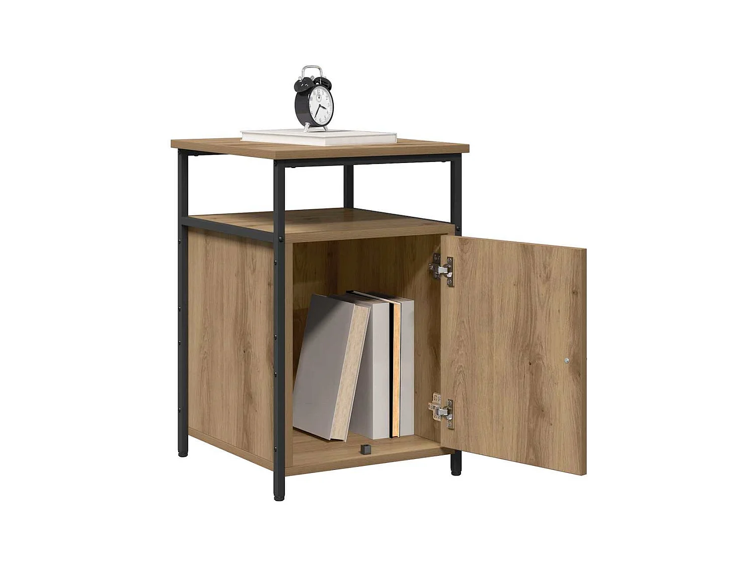 Mesilla de noche de 2 piezas, roble artesanal, madera de ingeniería