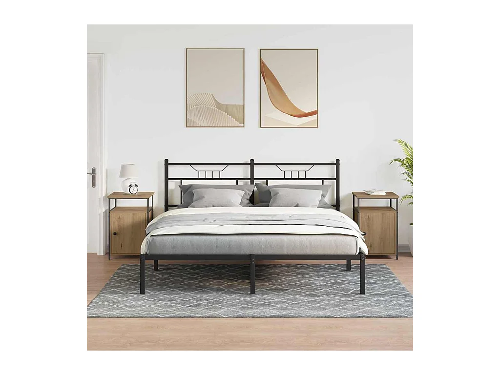 Mesilla de noche de 2 piezas, roble artesanal, madera de ingeniería