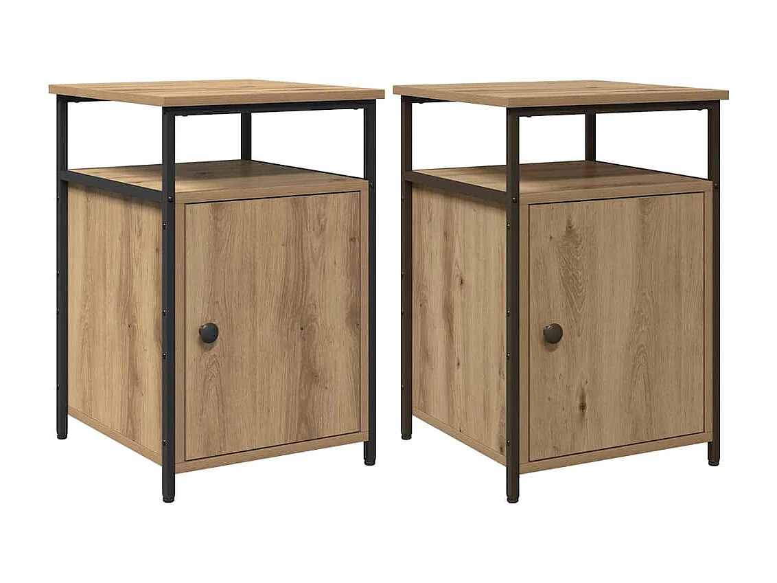Cabinet de chevet 2 pcs chêne artisanal Bois d'ingénierie