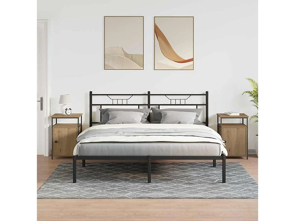 Cabinet de chevet 2 pcs chêne artisanal Bois d'ingénierie