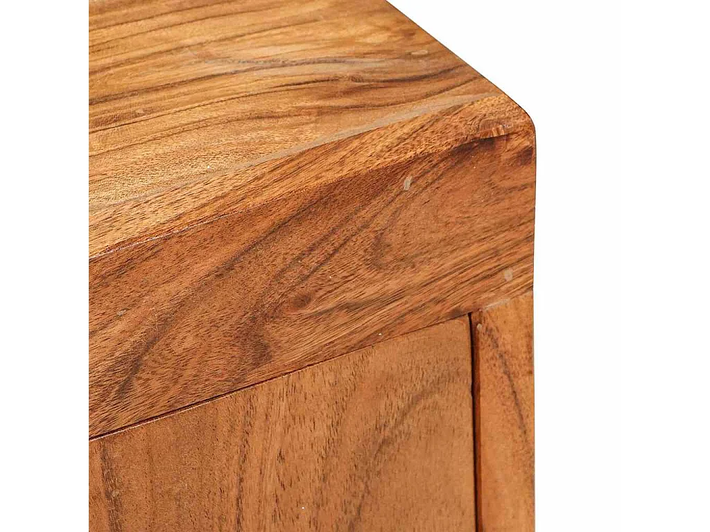 Table de chevet Marron 35 x 33 x 48 cm Bois massif d'acacia