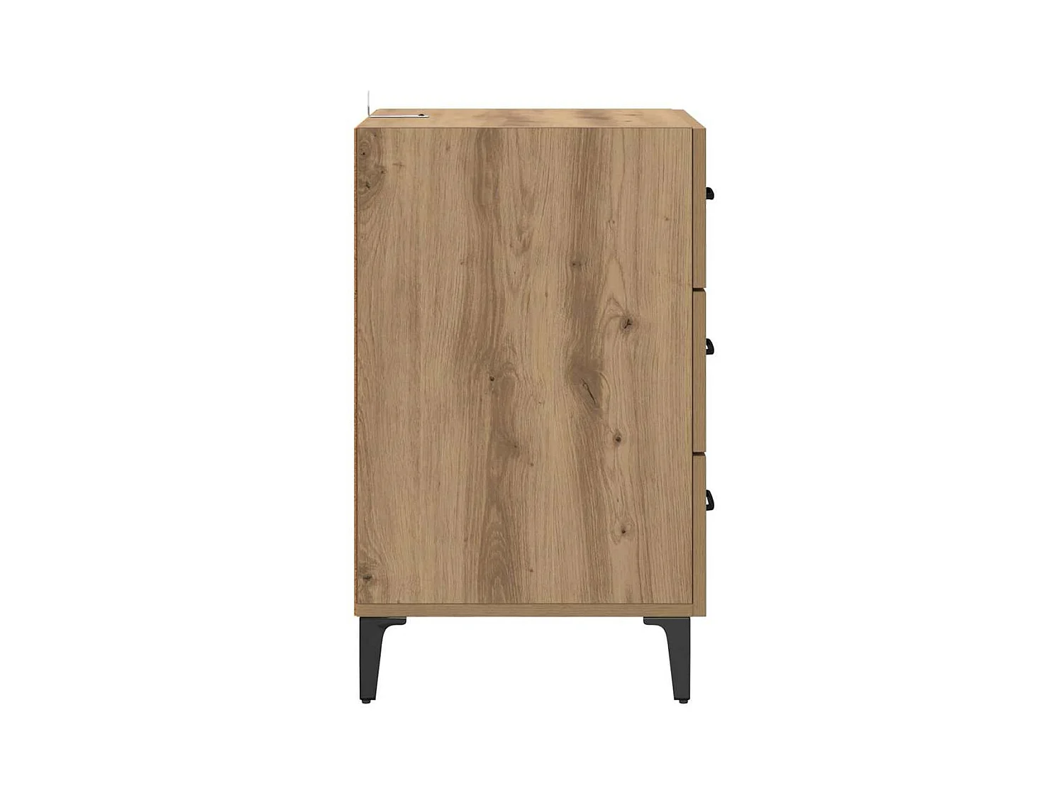 Comodino con cassetto, rovere lavorato a mano, 40 x 40 x 66 cm