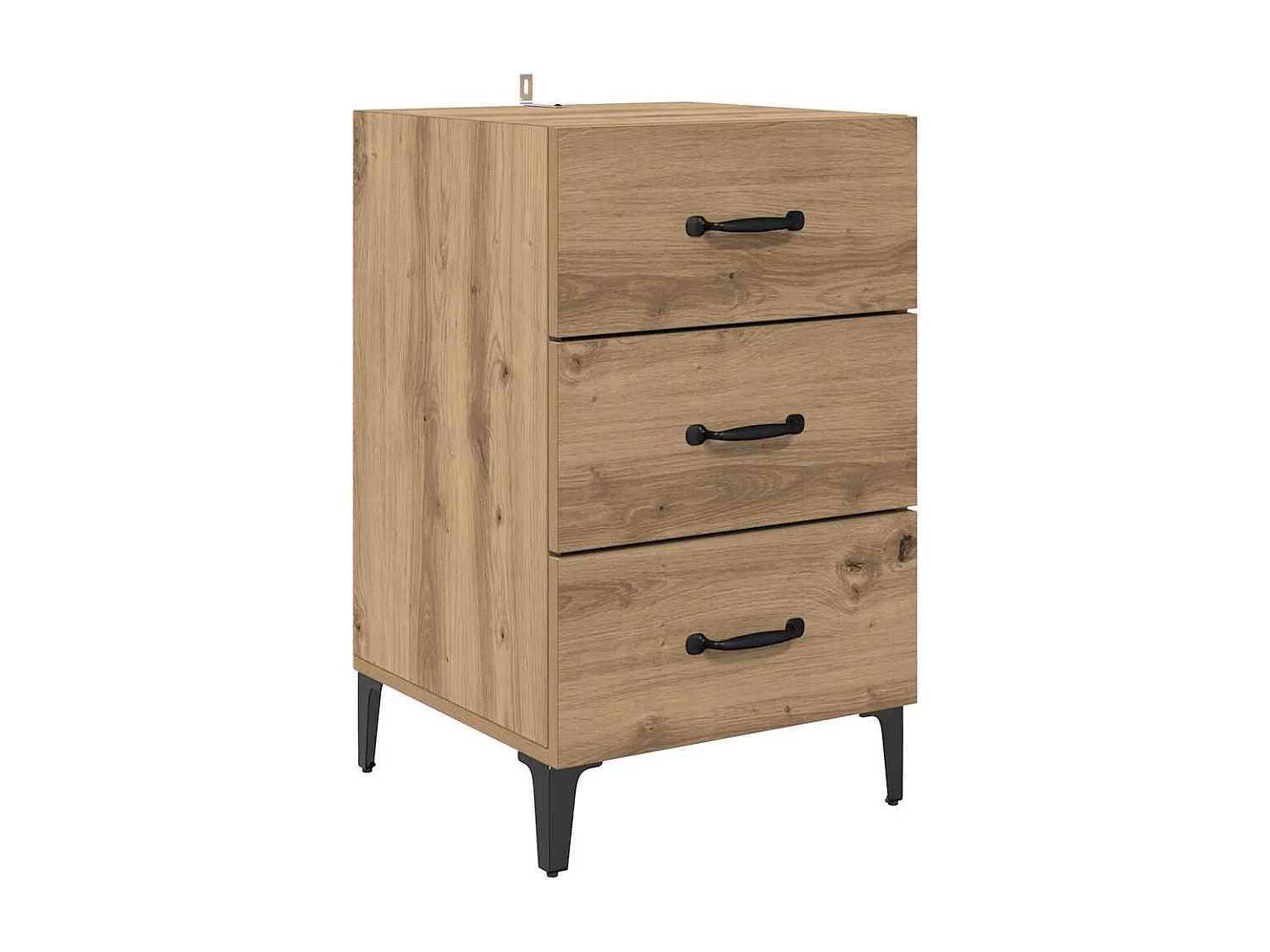 Cabinet de chevet avec tiroir chêne artisanal 40 x 40 x 66 cm