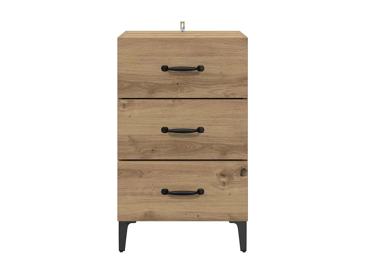 Cabinet de chevet avec tiroir chêne artisanal 40 x 40 x 66 cm