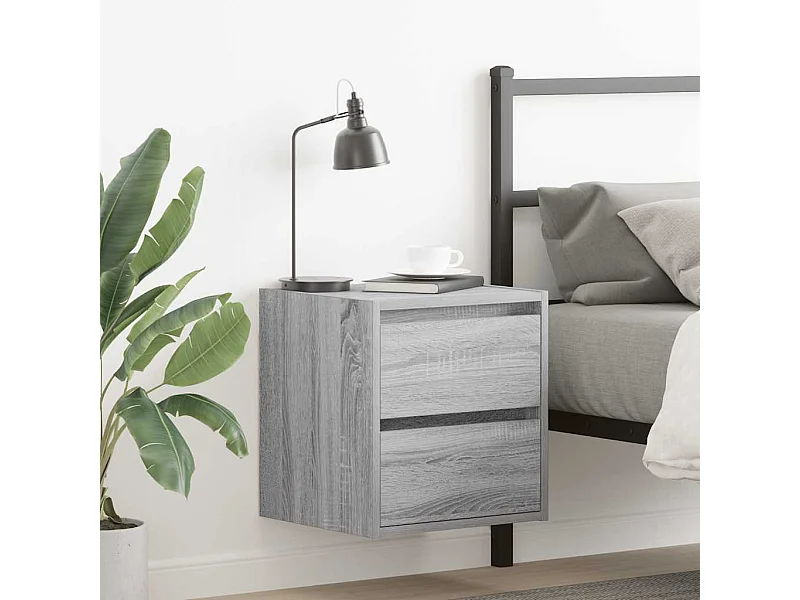 Tables de chevet murales 2 pcs sonoma gris 38x34x40 cm