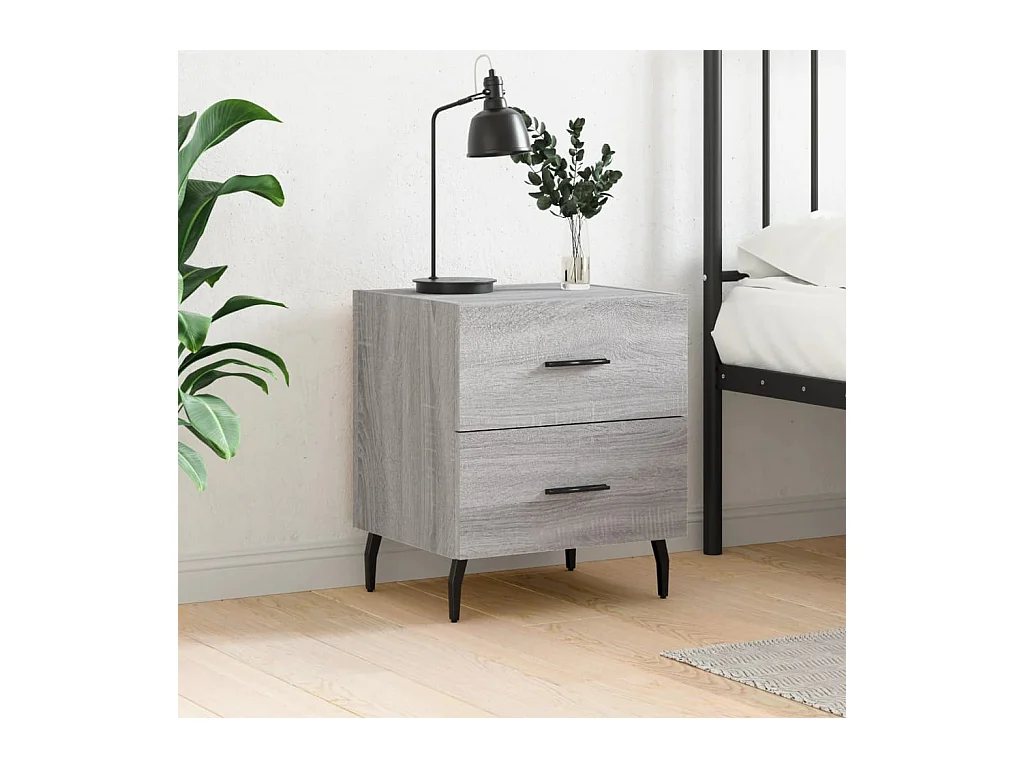 Table de chevet sonoma gris 40x35x47,5 cm bois d’ingénierie