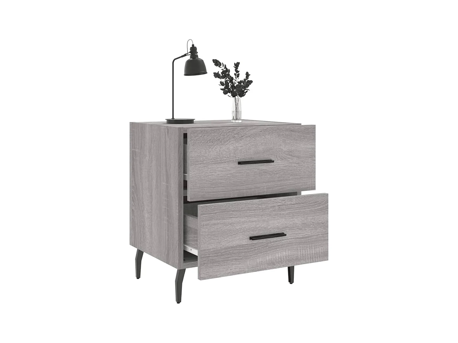 Table de chevet sonoma gris 40x35x47,5 cm bois d’ingénierie