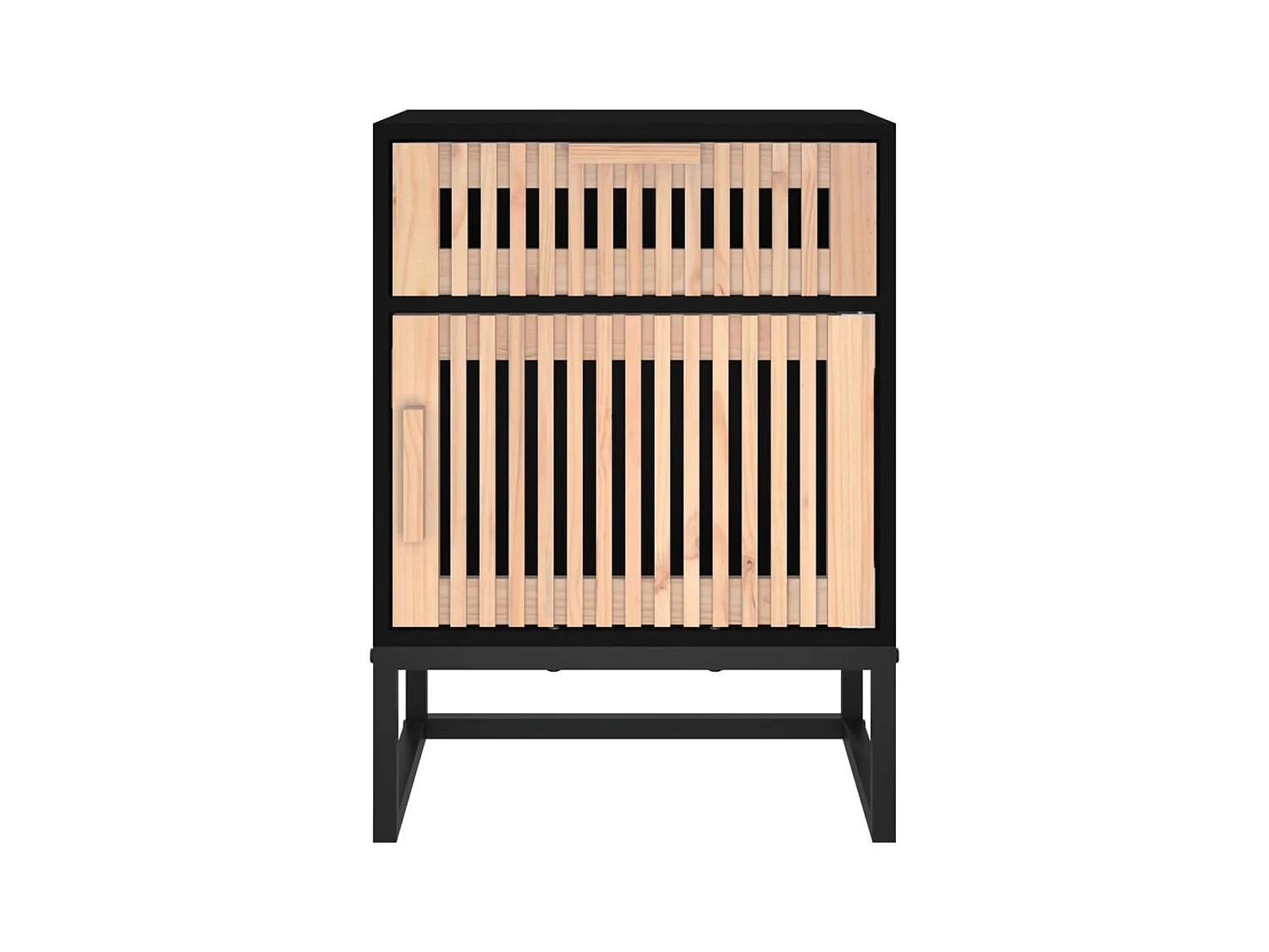 Nachtkastjes 2 stuks zwart 40x30x55,5cm bewerkt hout en ijzer