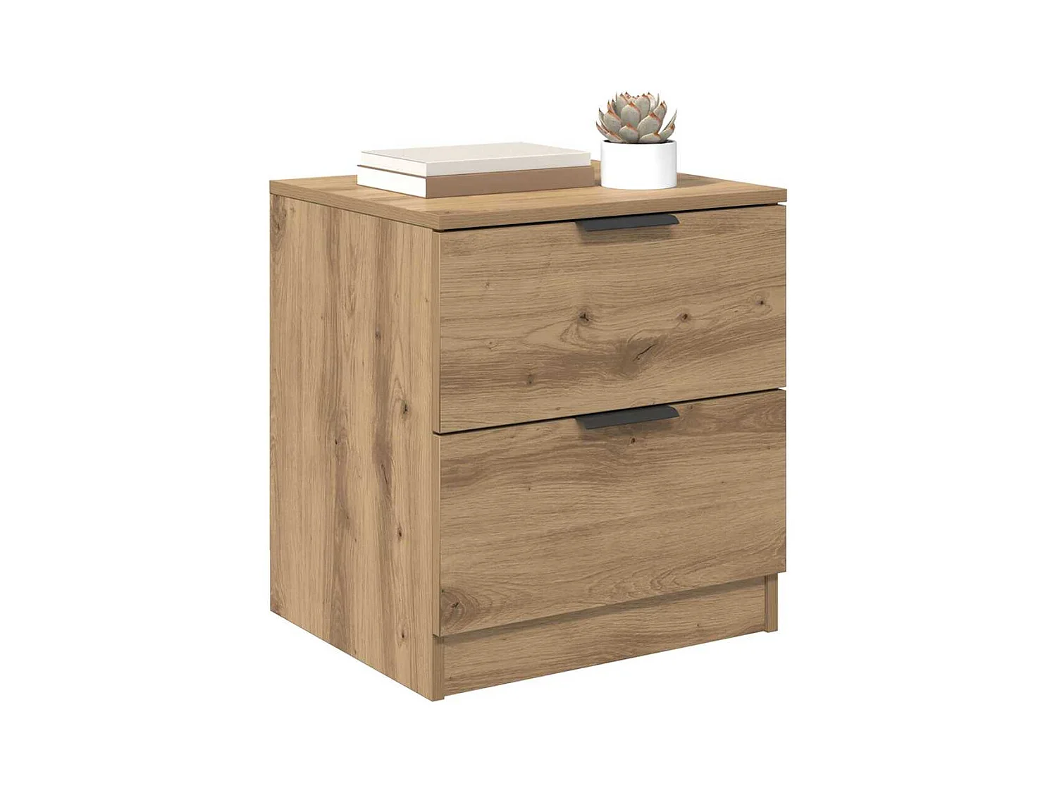 Mesilla de noche 2 piezas roble artesanal 45 x 39 x 50 cm