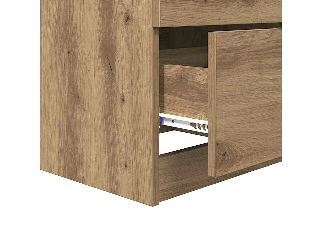 Mesilla de noche 2 piezas roble artesanal 45 x 39 x 50 cm