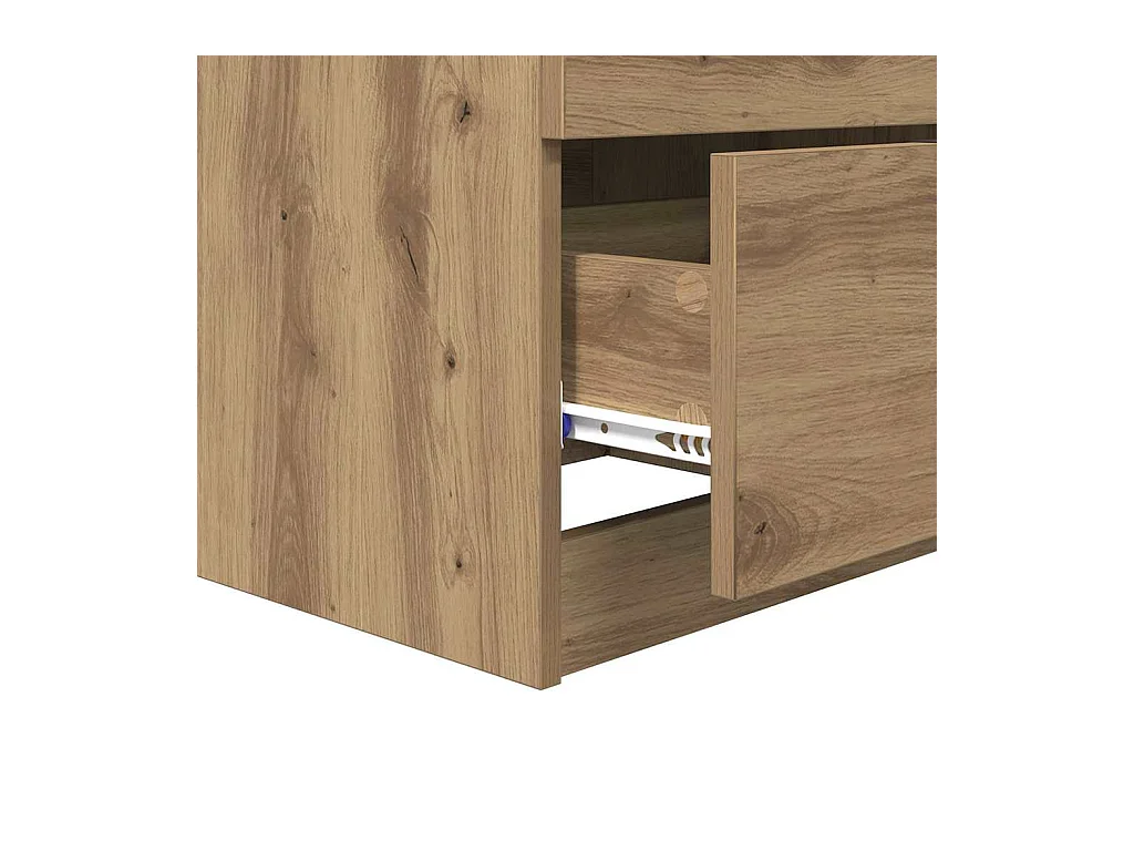 Mesilla de noche 2 piezas roble artesanal 45 x 39 x 50 cm