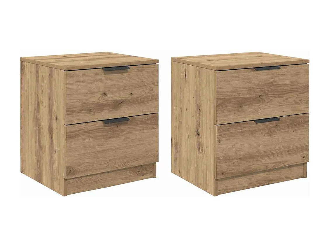 Mesilla de noche 2 piezas roble artesanal 45 x 39 x 50 cm