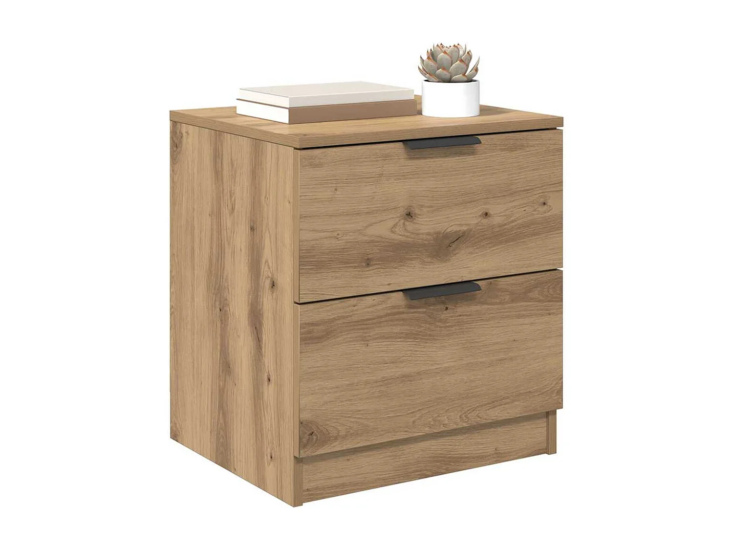 Mesilla de noche 2 piezas roble artesanal 45 x 39 x 50 cm