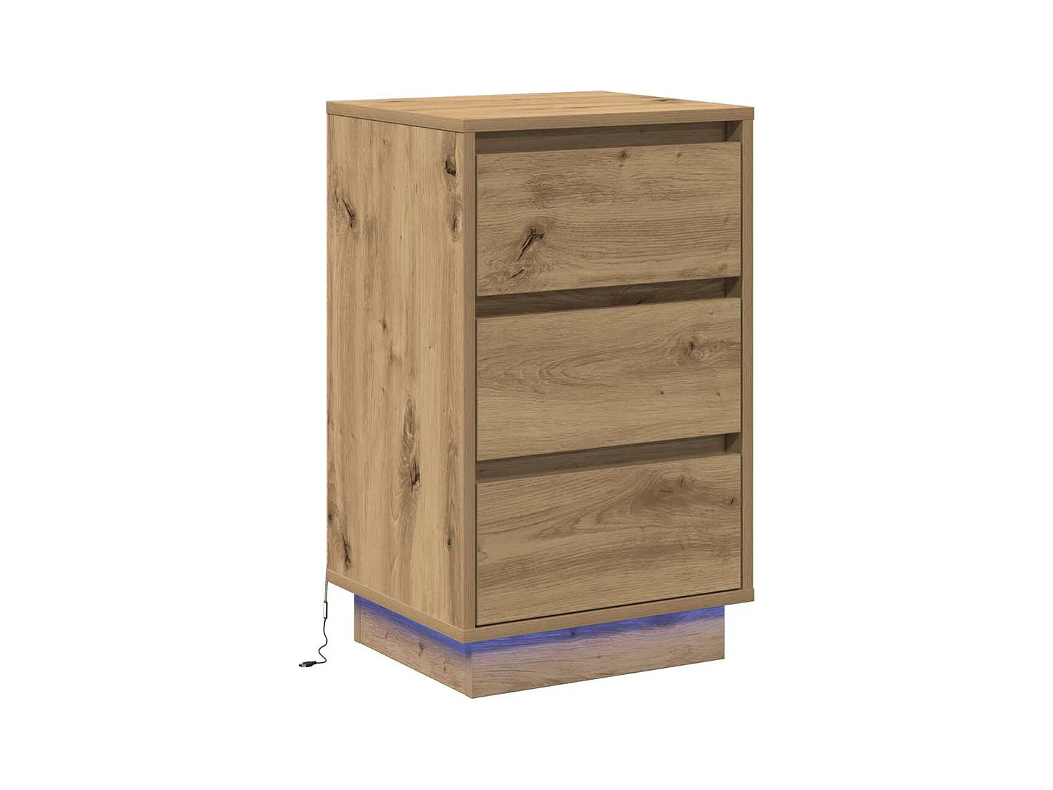 Nachtkastje met lade, handgemaakt eikenhout, 39 x 34,5 x 65 cm