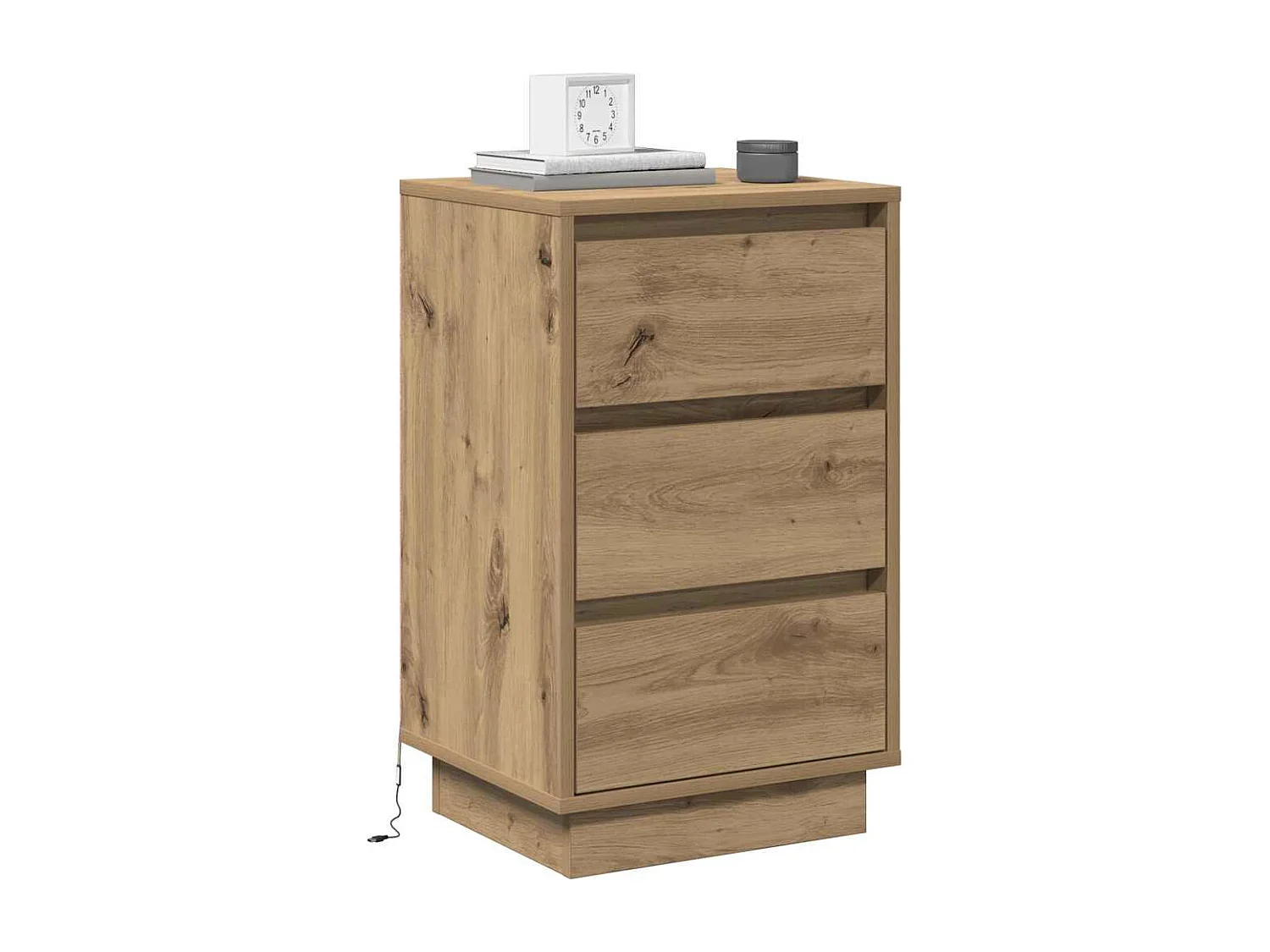 Cabinet de chevet avec tiroir chêne artisanal 39 x 34,5 x 65 cm